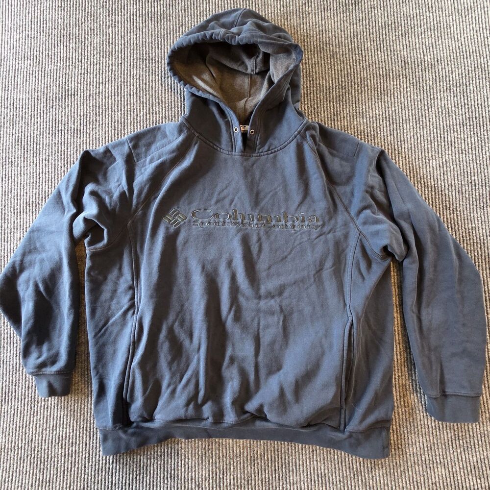 Columbia Sweatshirt Adult XL Blue Hoodie Embroidered Logo